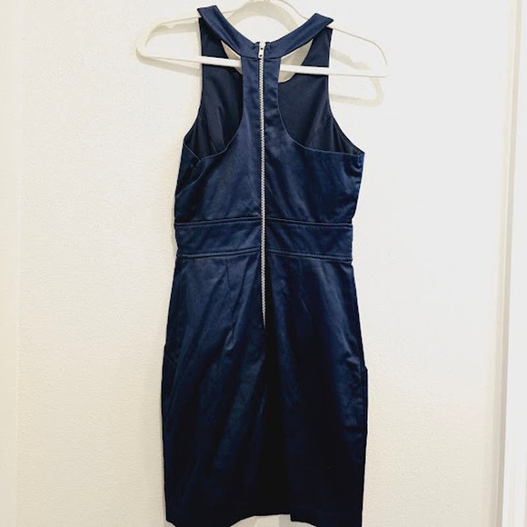 Jodi Kristopher Navy Blue Back Zipper Cocktail Party Dress- Women's Size 3 - Picture 2 of 4